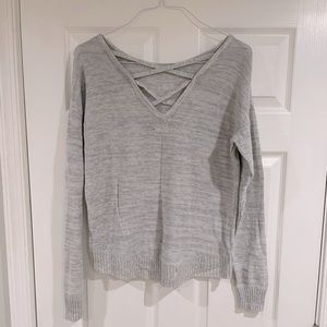 V back Criss crossed sweater